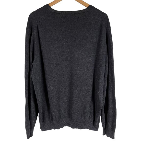 Egara Sweater Men’s XXL Cotton Cashmere Blend Gray V-Neck Pullover - Picture 2 of 3